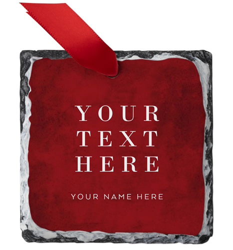 Text Gallery Slate Ornament, Multicolor, Square Ornament