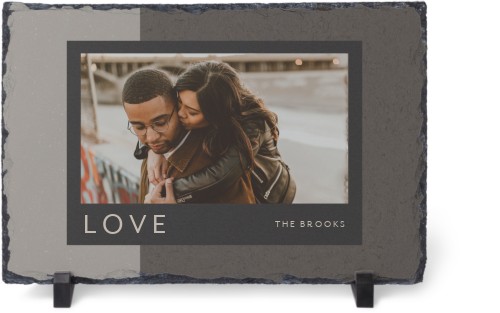 Neutral Modern Love Slate Plaque, 7.5x11.5, Gray