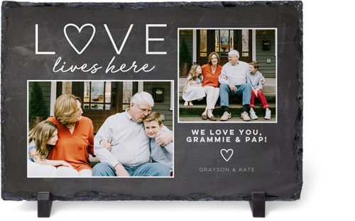 Love Lives Here Slate Plaque, 7.5x11.5, Gray