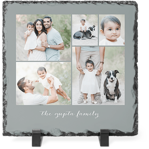 Hero Gallery Collage of Four Slate Plaque, 8x8, Multicolor