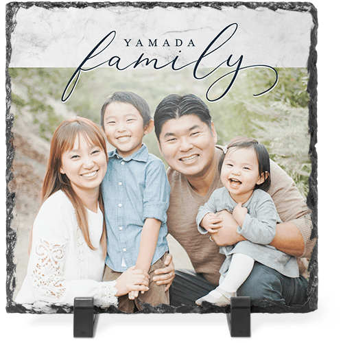 Modern Marble Family Slate Plaque, 8x8, Gray