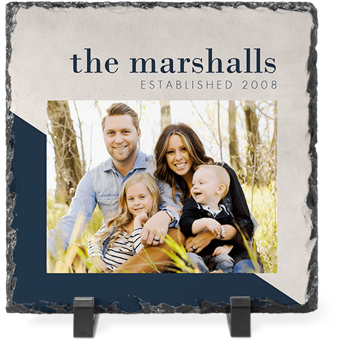 Two Tones Rustic Slate Plaque, 8x8, Black, silhouette