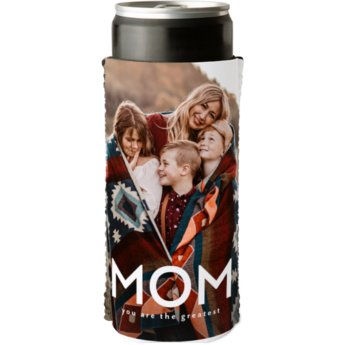 Modern Bold Mom Slim Can Cooler, Slim Can Cooler, White