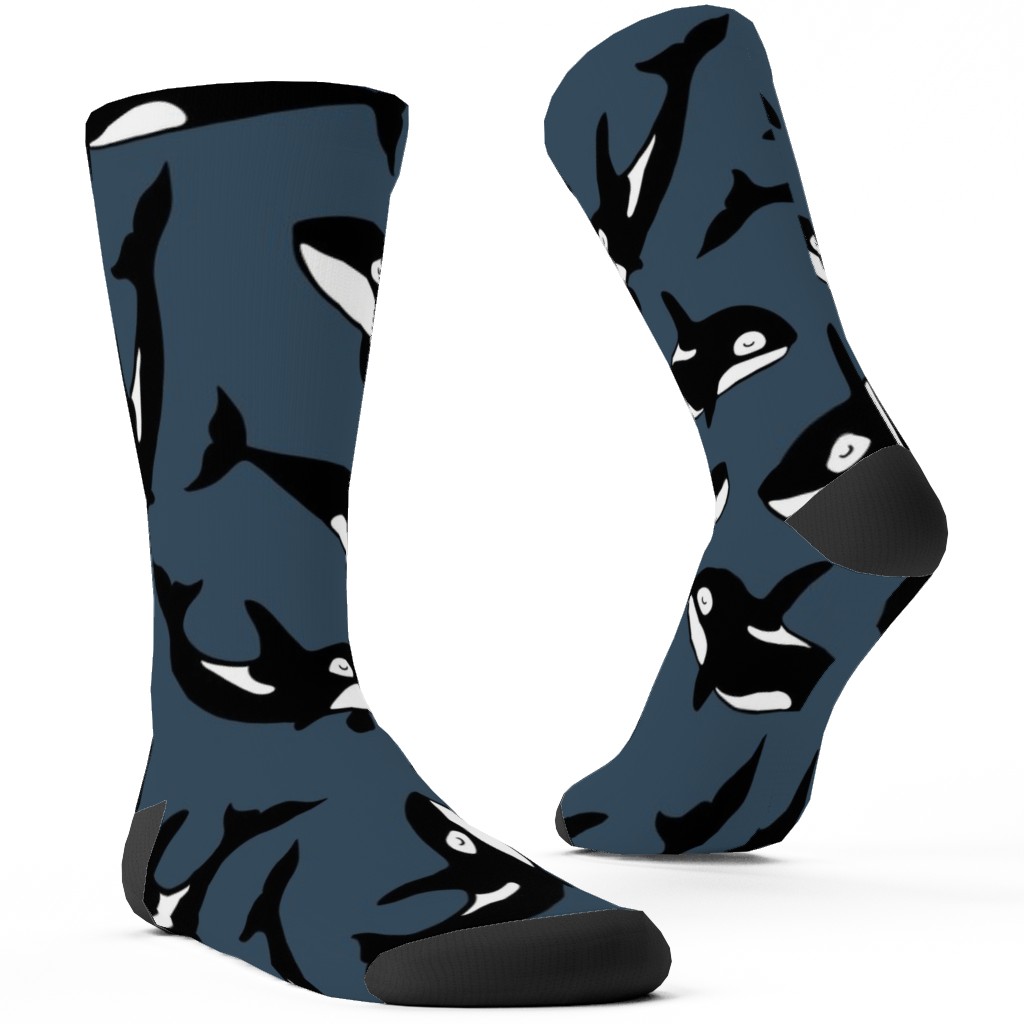 Orca Custom Socks, Blue, Midnight