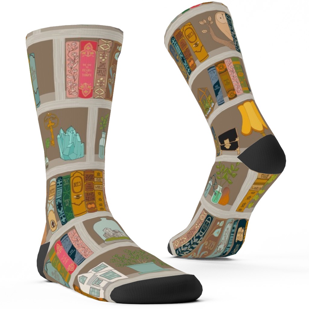 a Treasured Library Custom Socks, Multicolor, Granite
