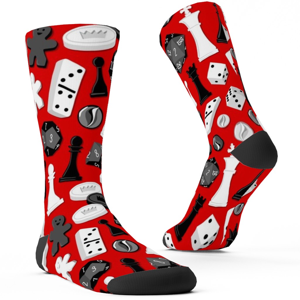 Game on Custom Socks, Red