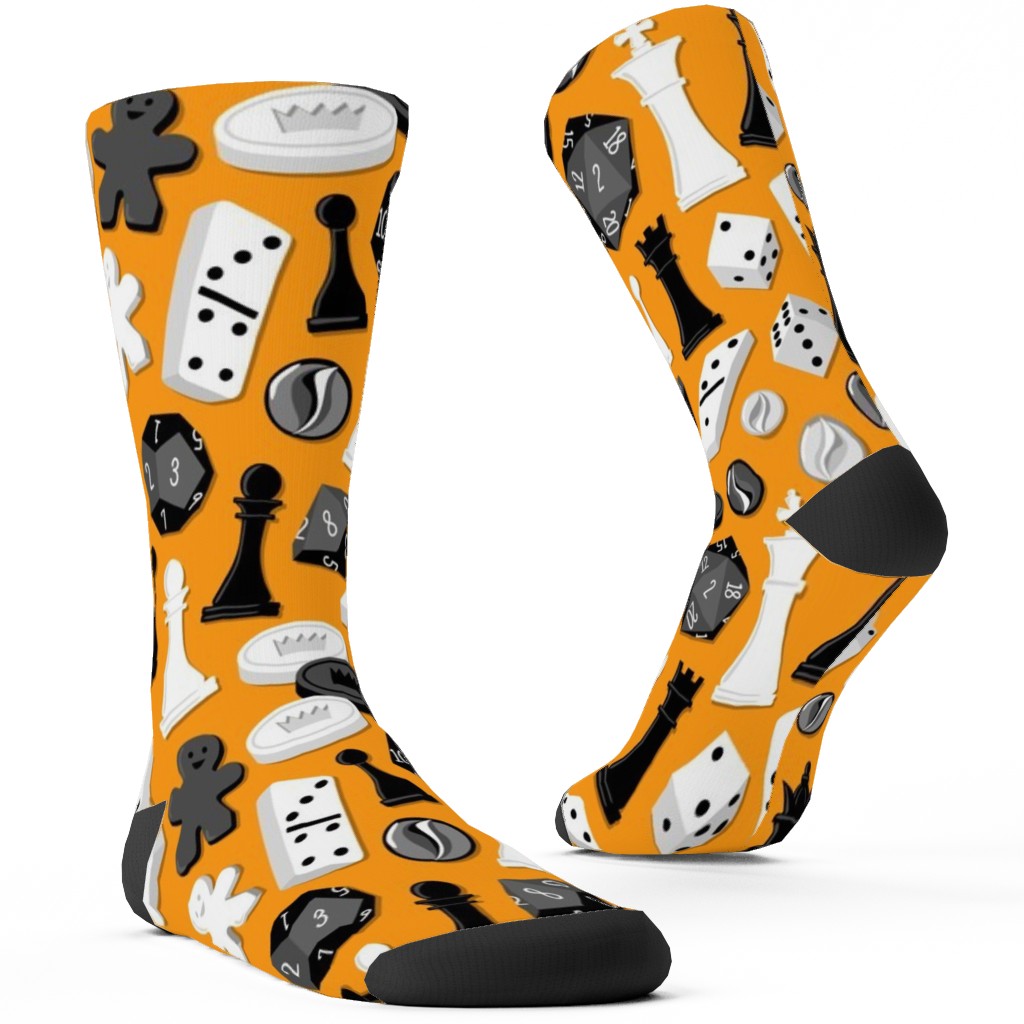 Game on Custom Socks, Orange, Satsuma