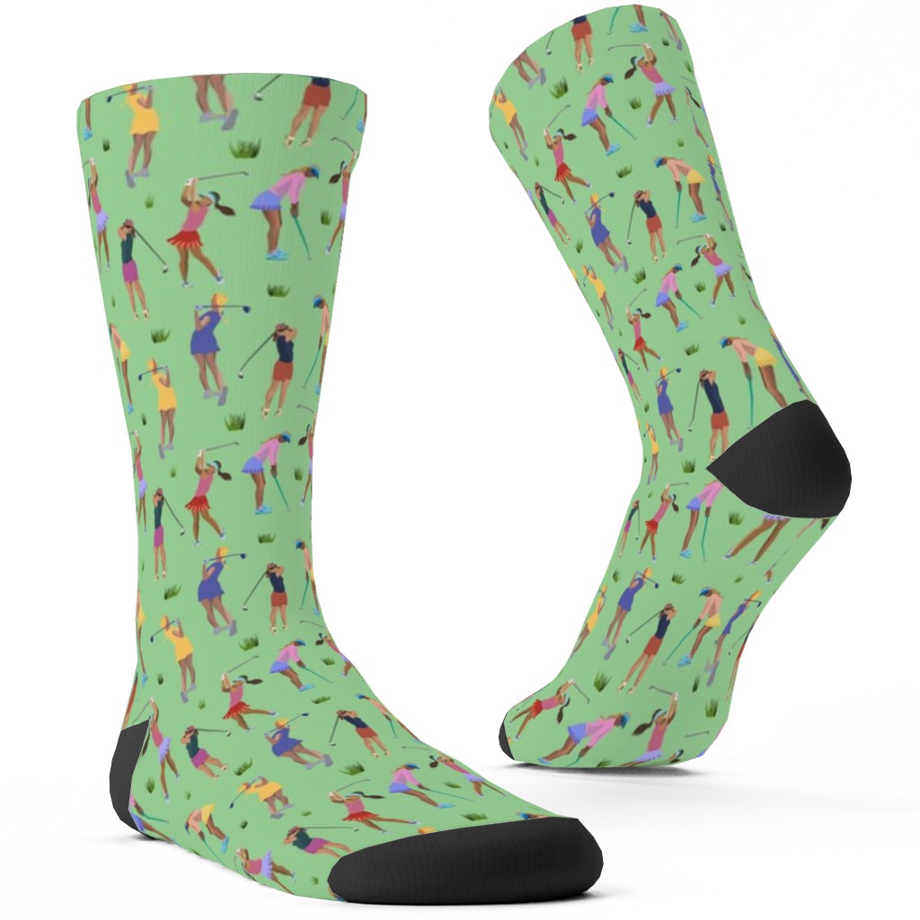 Golf Girls Custom Socks, Green