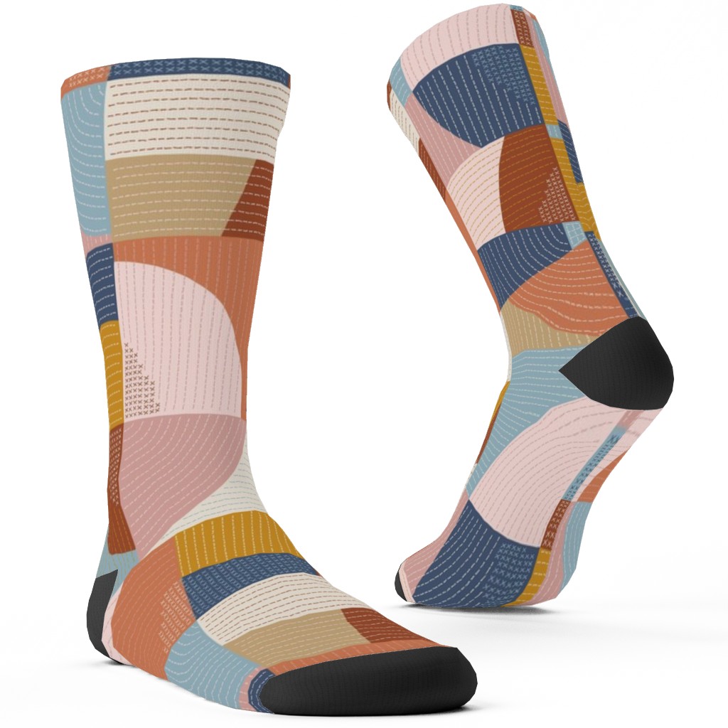 Modern Patchwork - Multi Custom Socks, Multicolor