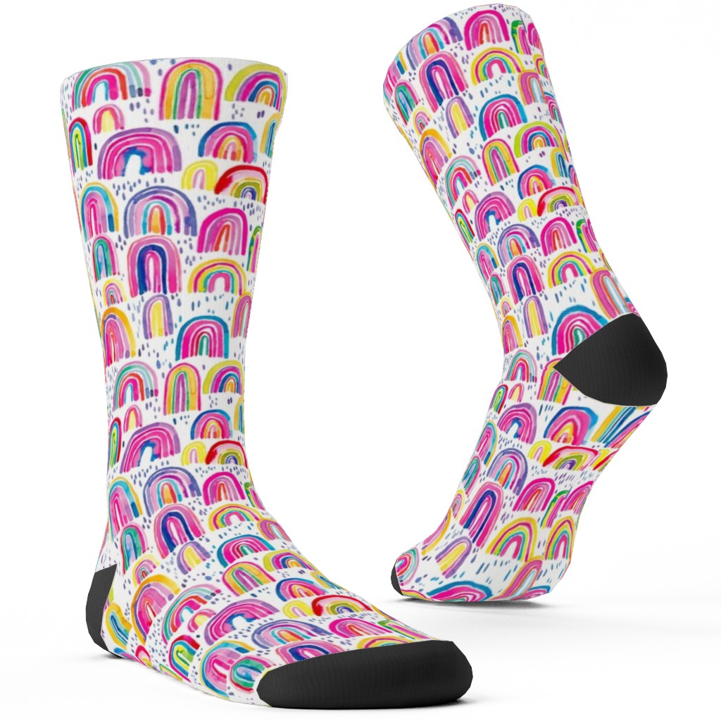Rainbows Watercolor - Multi Custom Socks, Multicolor