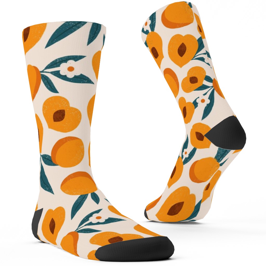 Summer Peches - Orange Custom Socks, Orange