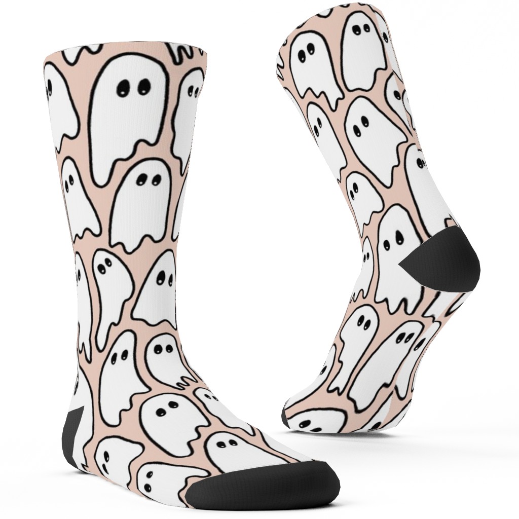 Ghosted Ghosts Custom Socks, Pink