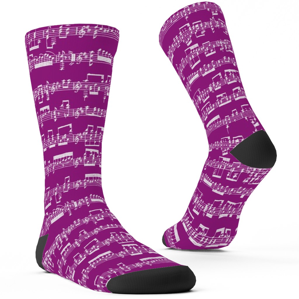 Sheet Music Custom Socks, Pink