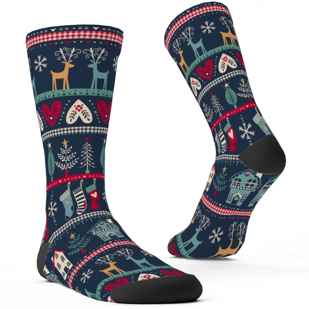 Vintage Nordic Christmas Custom Socks | Shutterfly