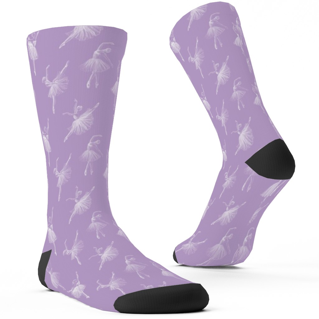 Ballerinas Custom Socks, Purple, Lilac