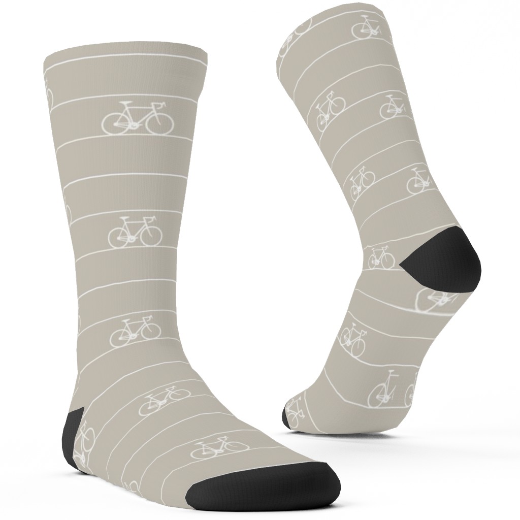 Biking Custom Socks, Beige, Wheat