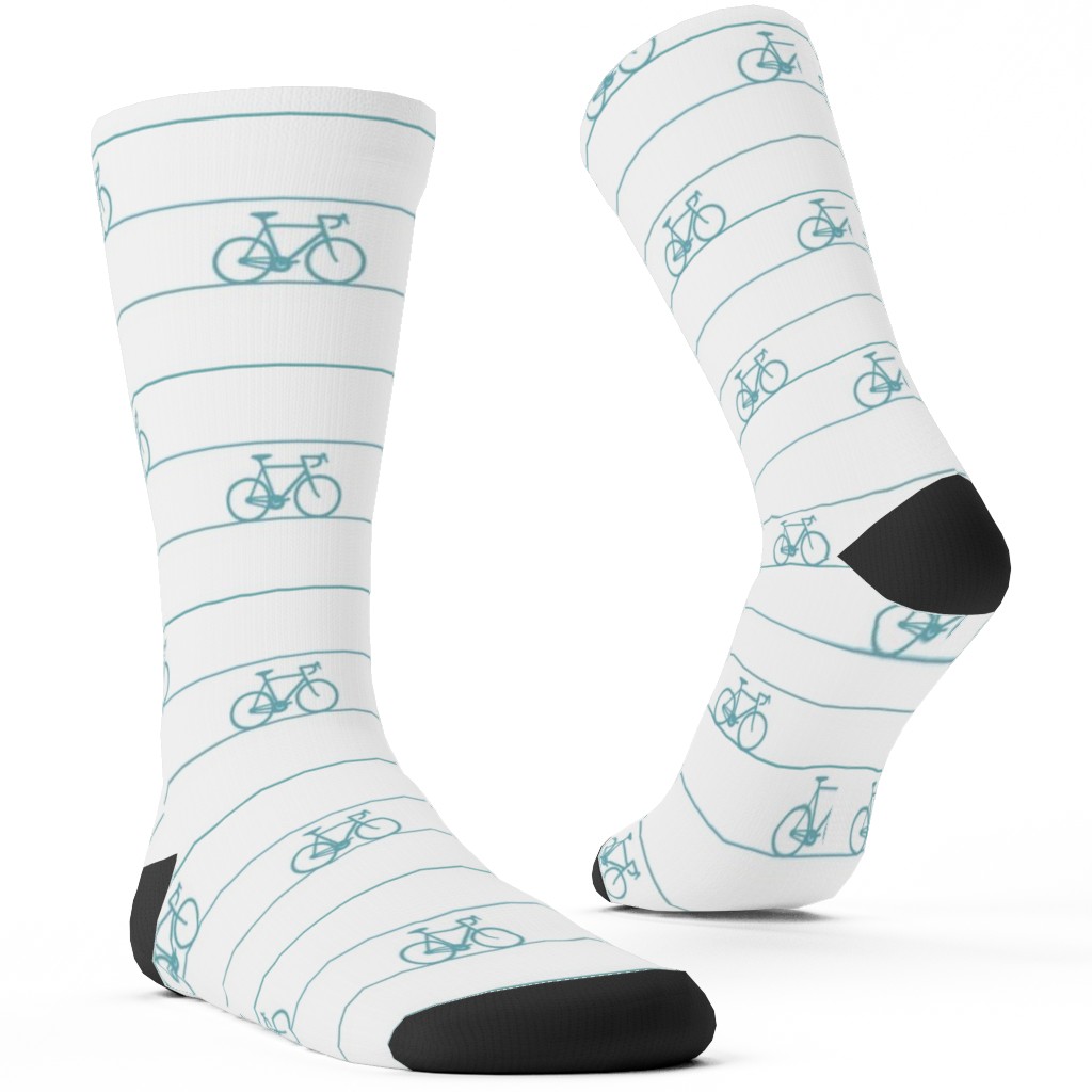 Biking Custom Socks, Blue, Boardwalk