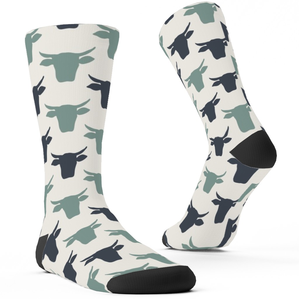 Cows Custom Socks, Green