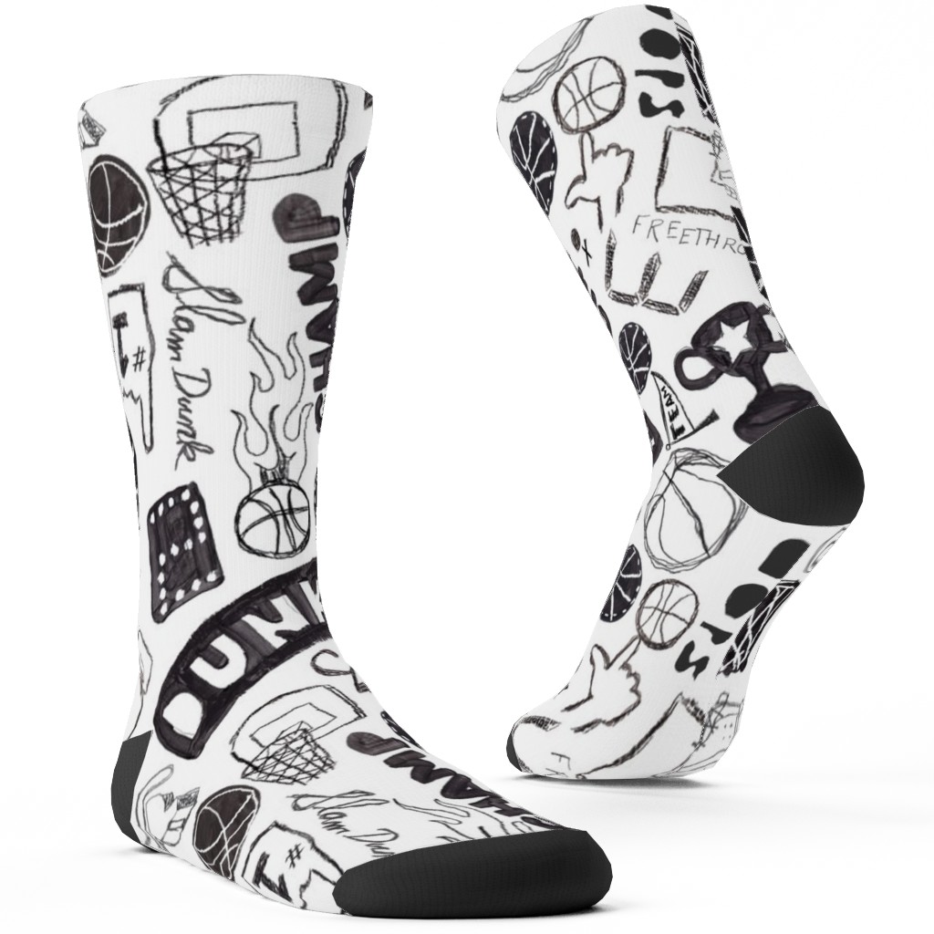 Basketball Black and White Custom Socks Shutterfly