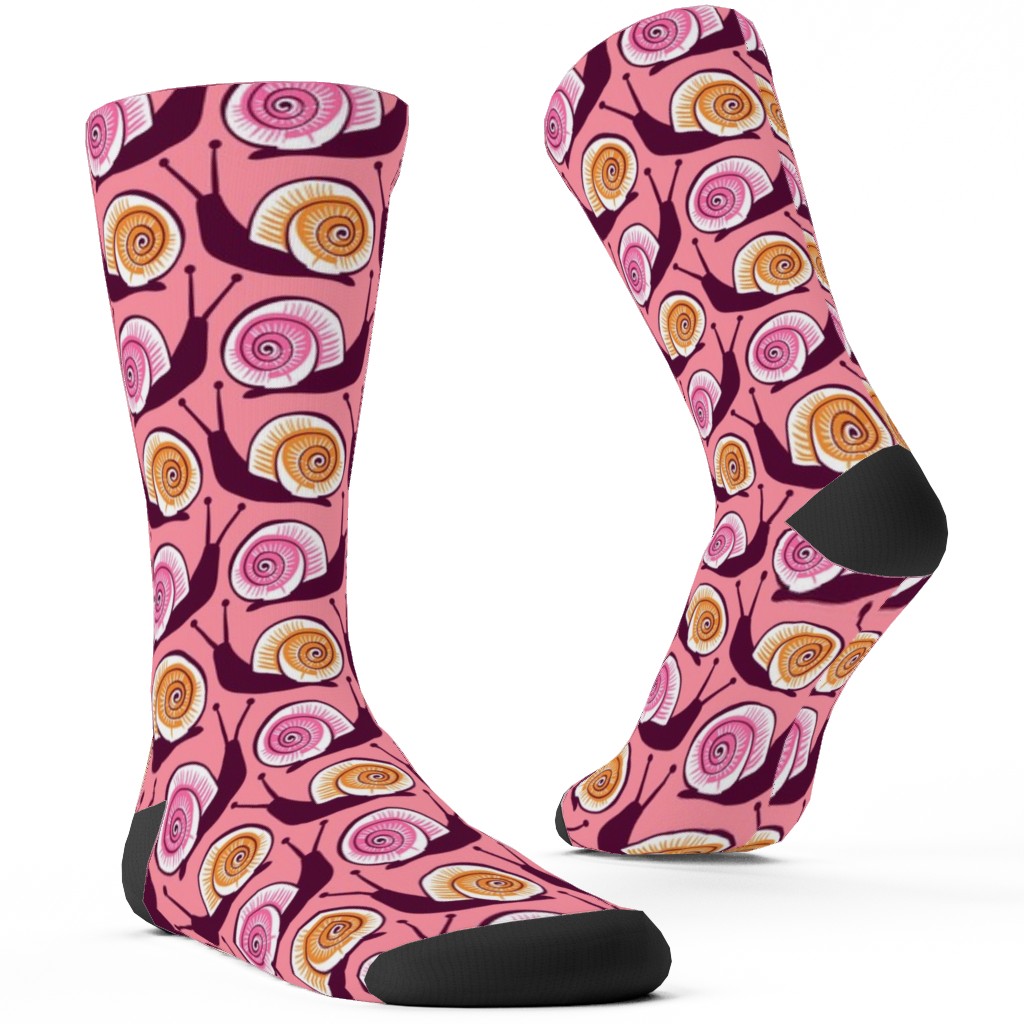 Snails Custom Socks, Pink