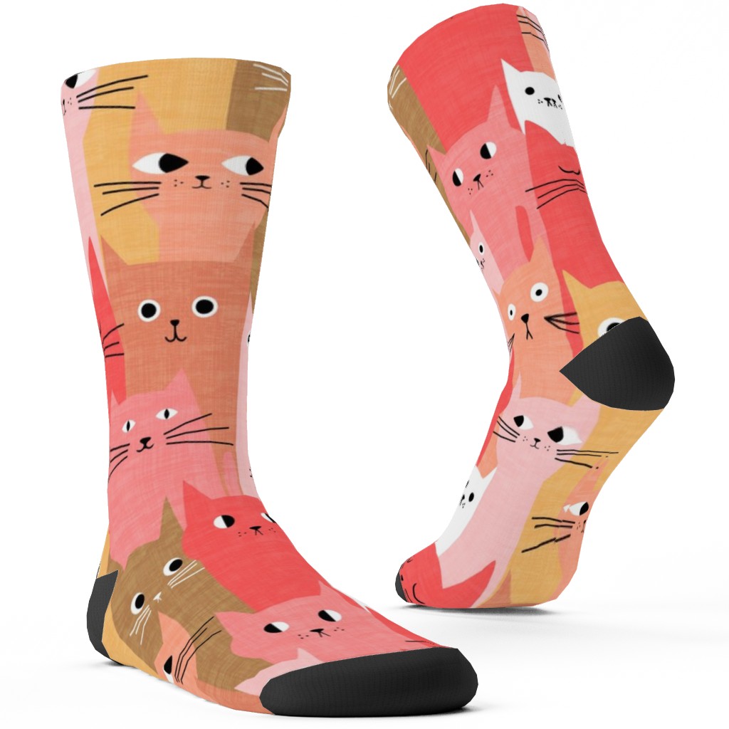 Silly Cats - Multicolor Custom Socks, Multicolor