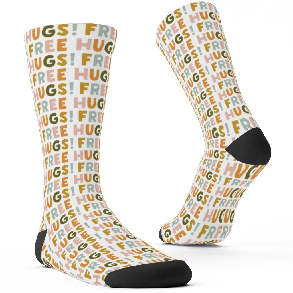 Free Hugs! - Multi Warm Custom Socks, Multicolor