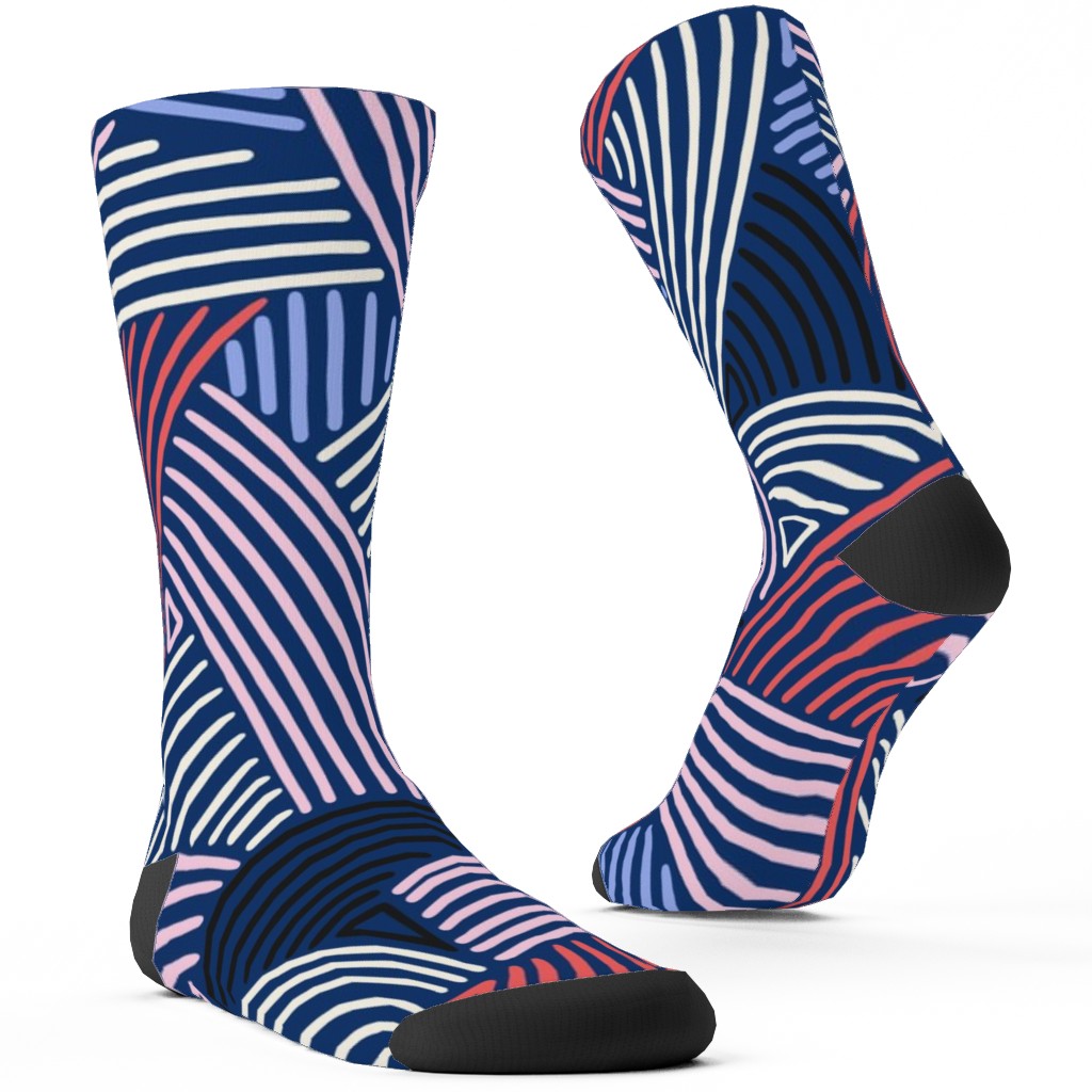 Rainbow Stripes Custom Socks, Multicolor