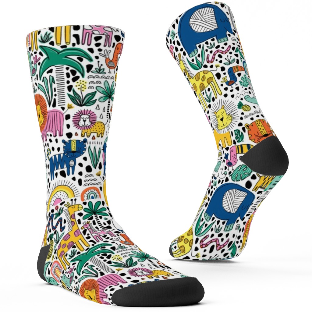 Safari Fun - Multi Custom Socks, Multicolor