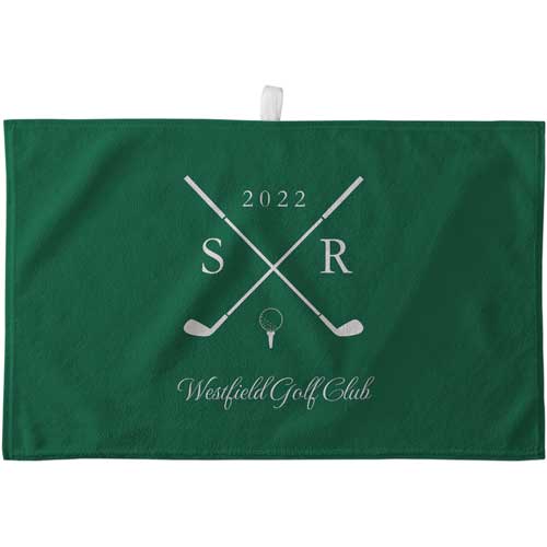 Golf Club Monogram Sports Towel, Green