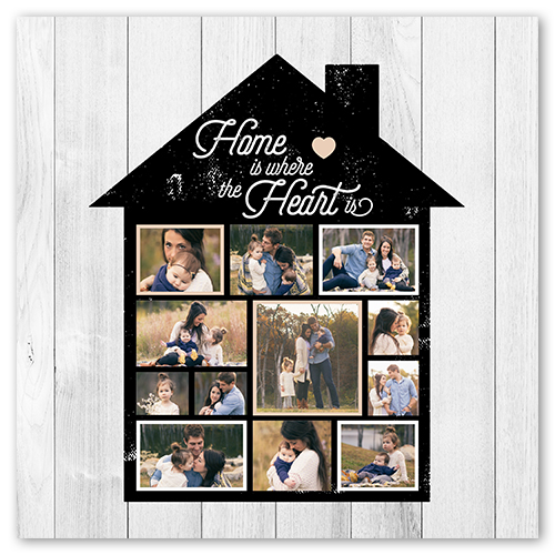 Home is Where the Heart is, -12x12-Black