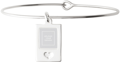 Upload Your Own Design Heart Sterling Silver Charm Bracelet, Heart, Multicolor