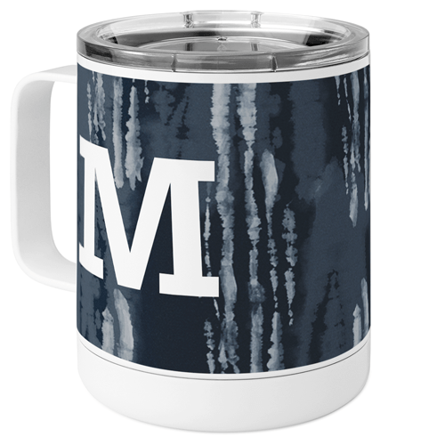 Hand Dyed Pattern Custom Text Stainless Steel Mug, 10oz, Multicolor