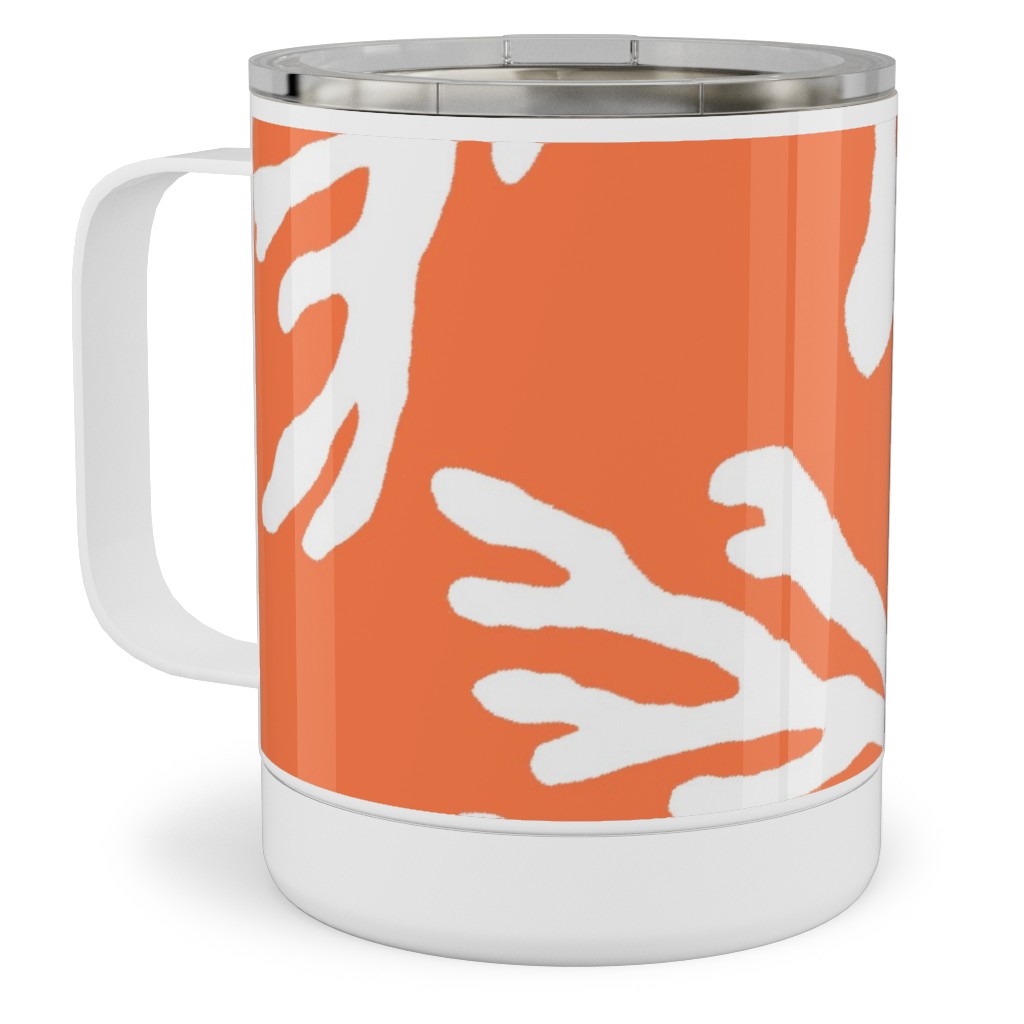 Coral - in Coral Stainless Steel Mug, 10oz, Orange, Orange