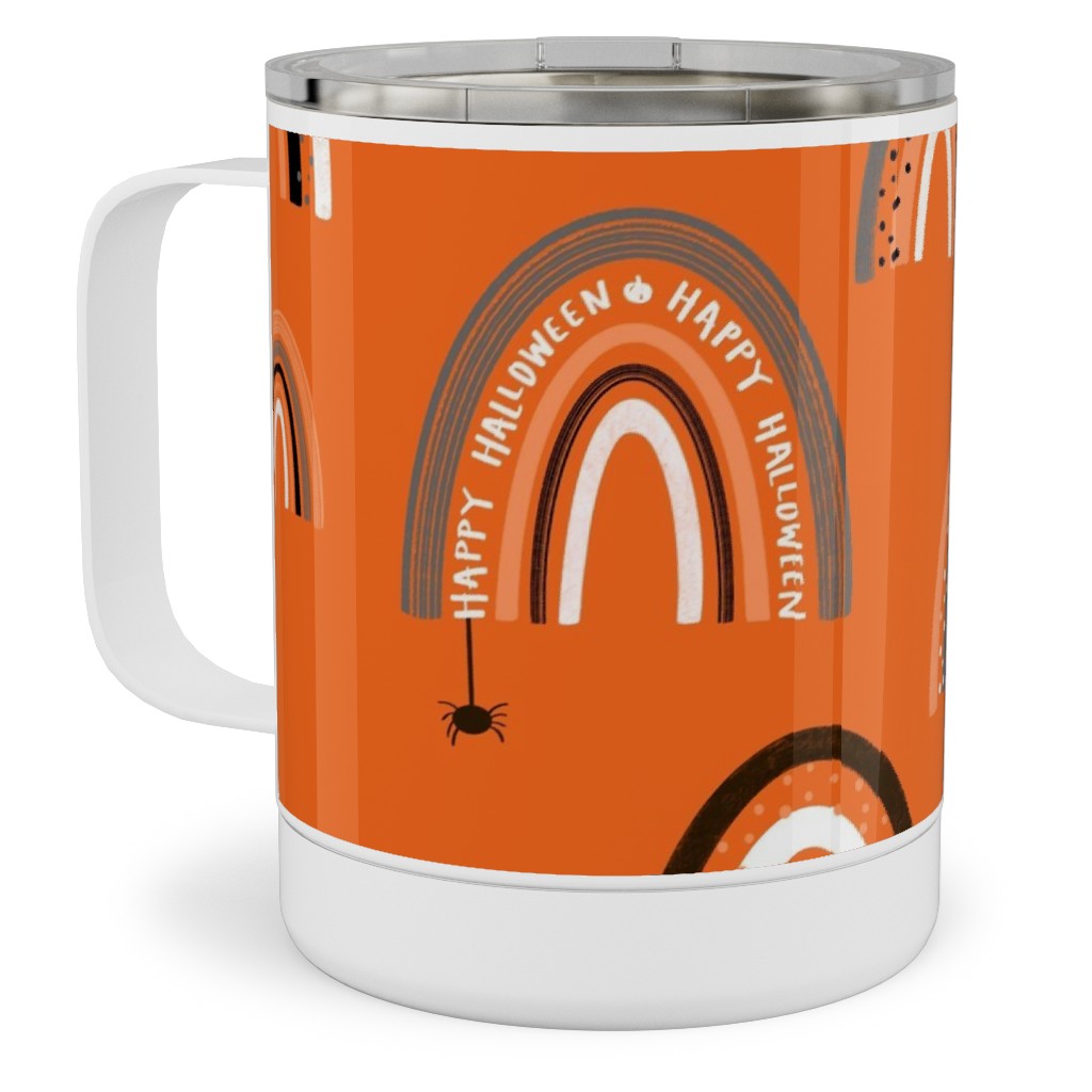 Happy Halloween Rainbows - Orange Stainless Steel Mug, 10oz, Orange