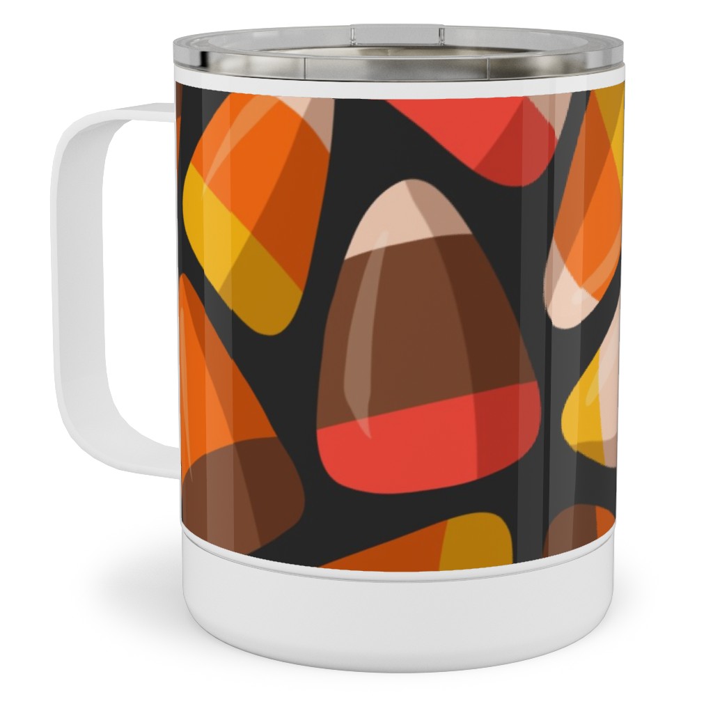 Candy Corn - Midnight Stainless Steel Mug, 10oz, Orange