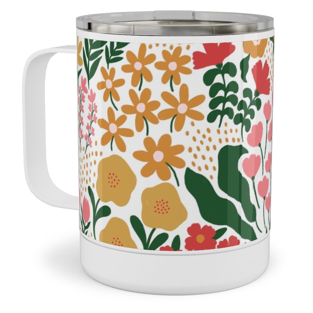Wild Meadow - Light Stainless Steel Mug, 10oz, Multicolor