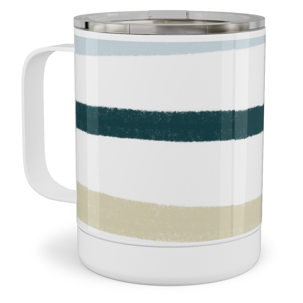 Shenanigans Horizontal Wtripes - Multi Stainless Steel Mug, 10oz, Multicolor