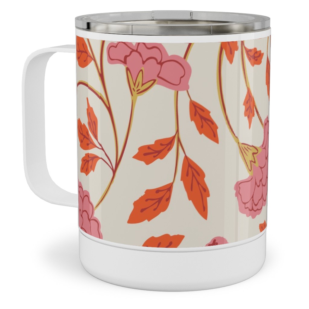 Naisha's Garden Stainless Steel Mug, 10oz, Pink, Bright Pink