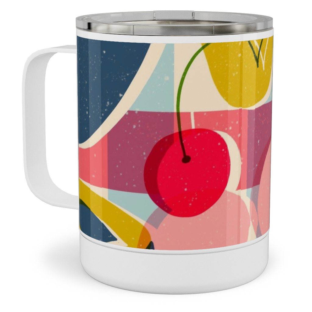 Summer Fruits - Bright Stainless Steel Mug, 10oz, Multicolor