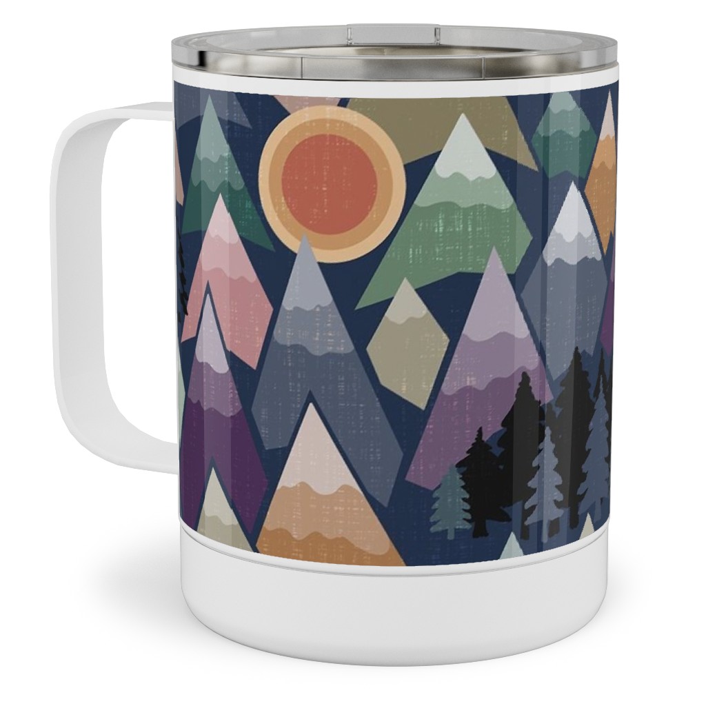 the Mountains Are Calling - Colourful Stainless Steel Mug, 10oz, Multicolor