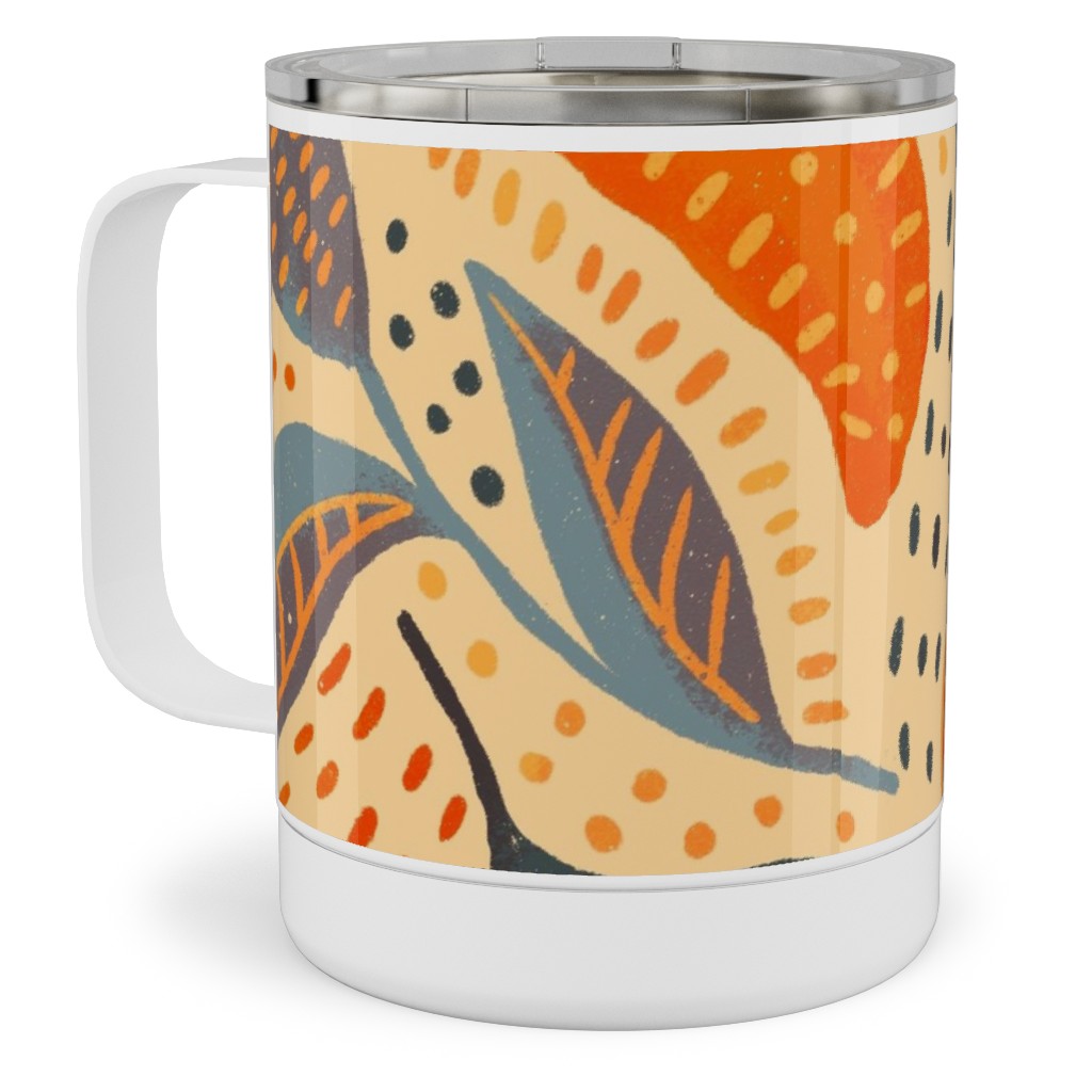 Life's a Peach Stainless Steel Mug, 10oz, Orange, Orange