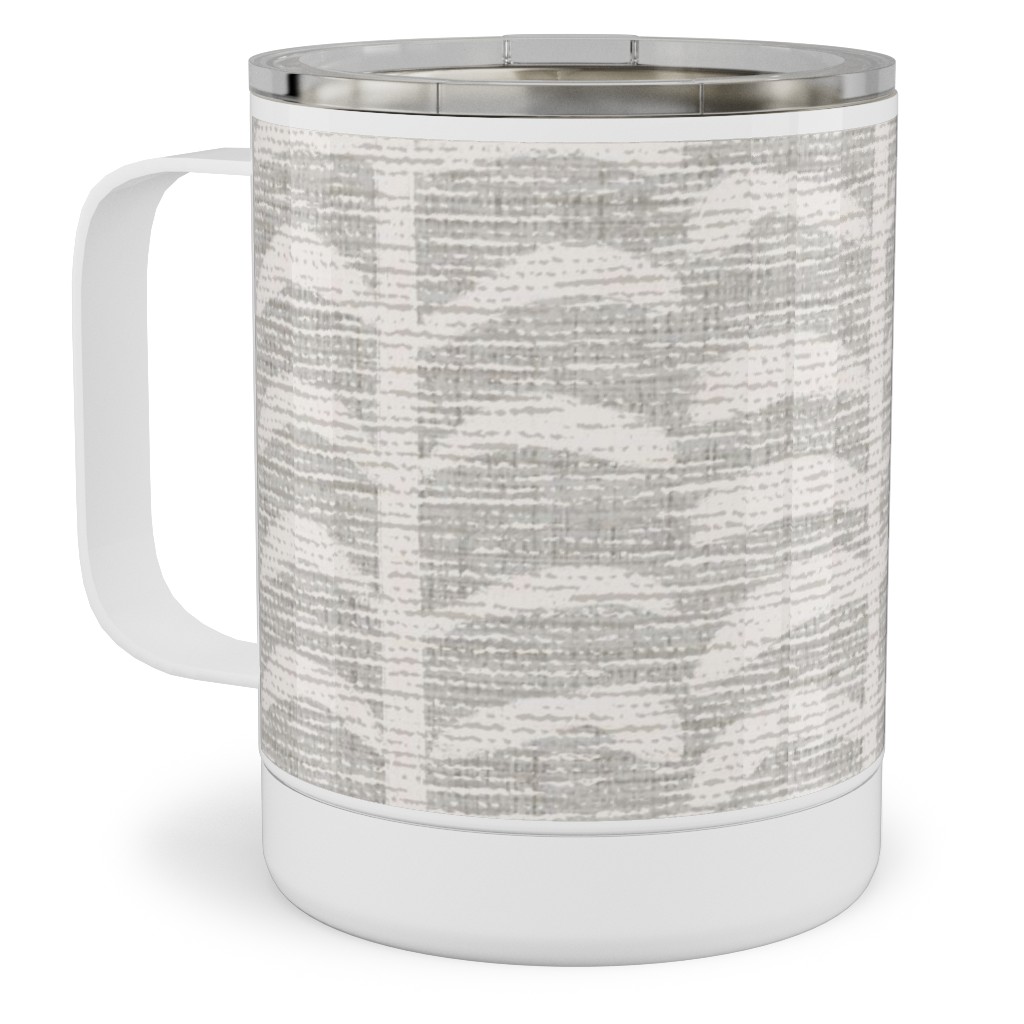 Grasscloth Vine - Neutral Stainless Steel Mug, 10oz, Gray, Gray