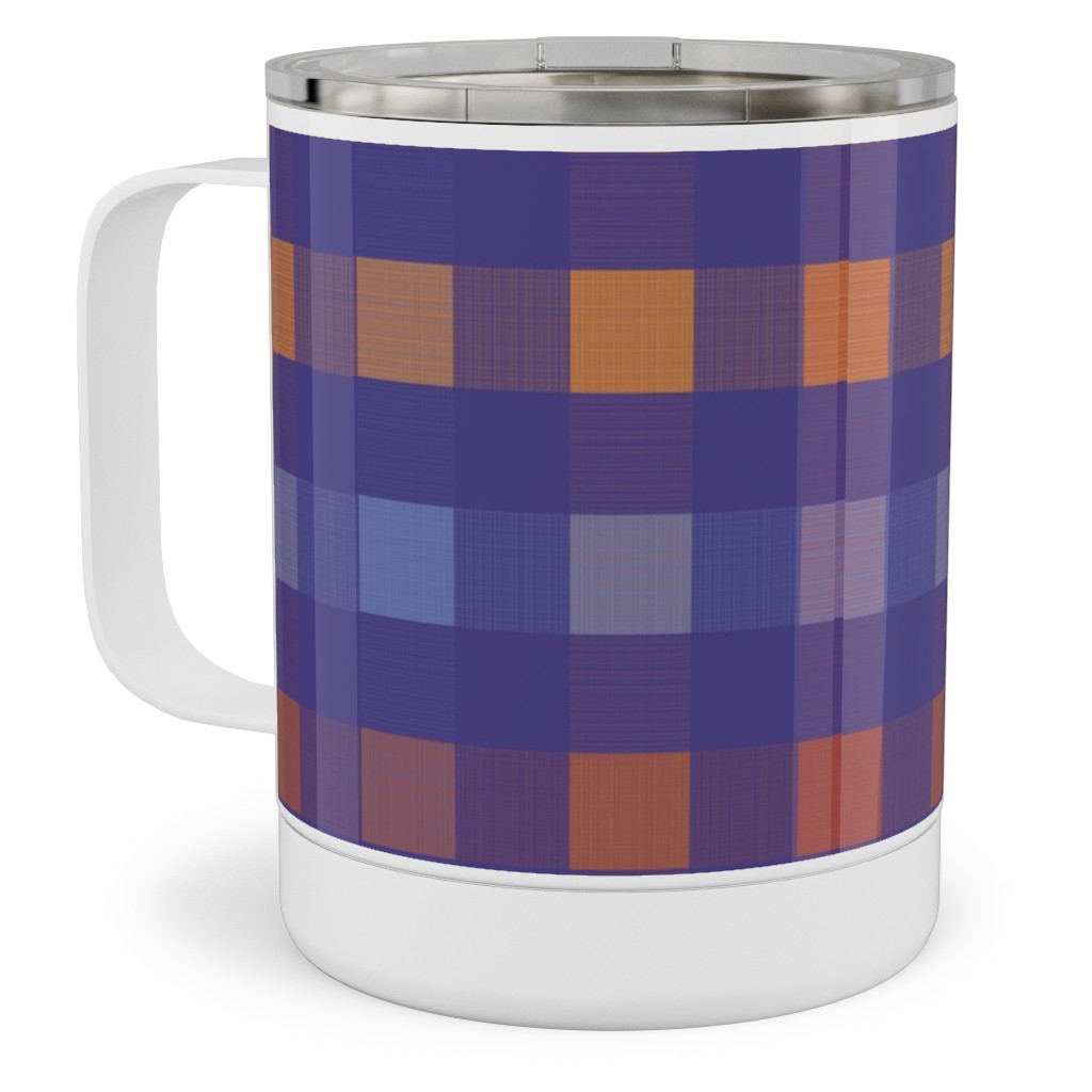 Picnic Plaid Stainless Steel Mug, 10oz, Multicolor