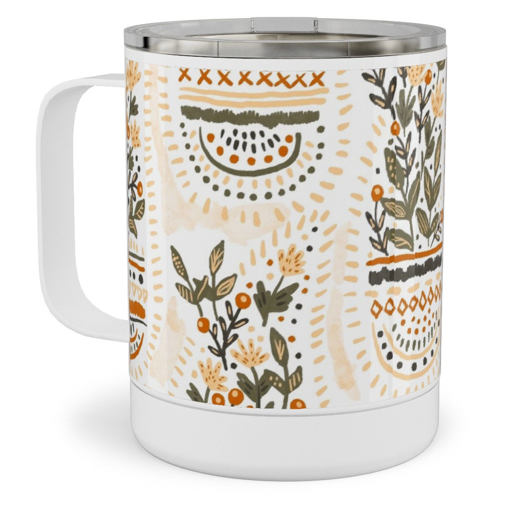 the Gardener's Pocket - Earthy Stainless Steel Mug, 10oz, Beige, Pearl