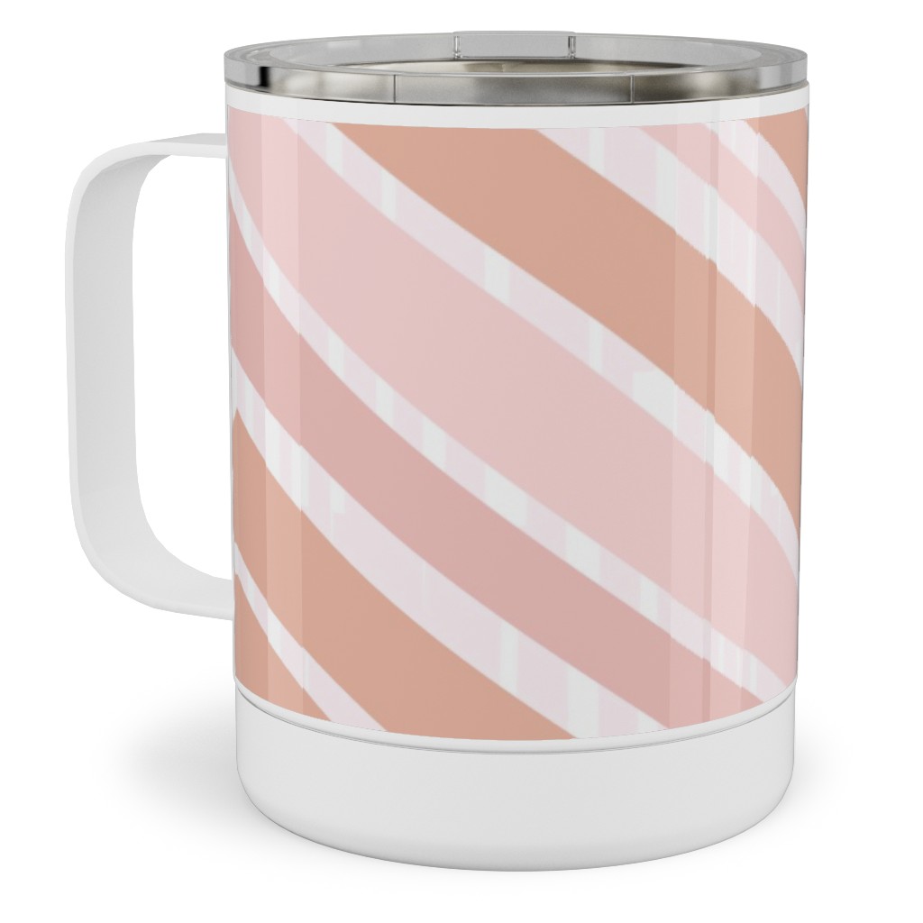Herringbone Hues Stainless Steel Mug, 10oz, Pink