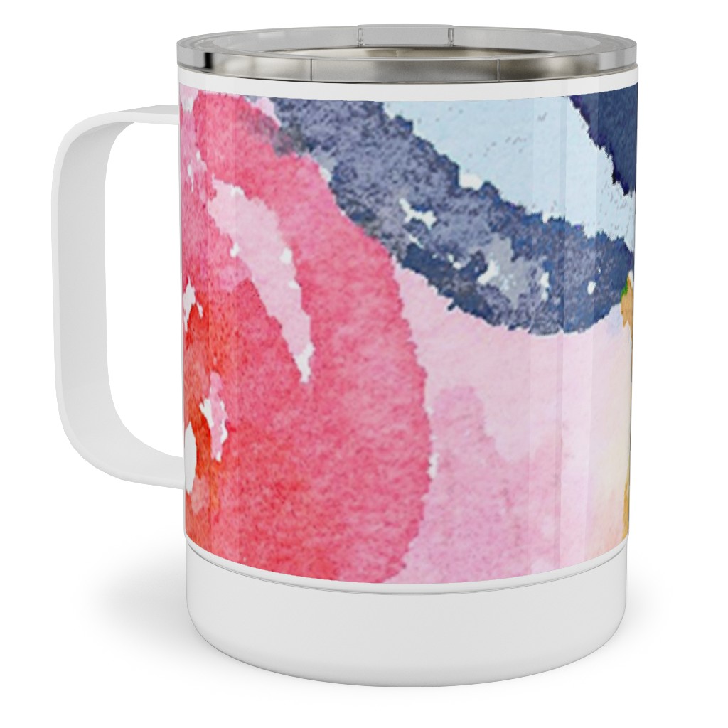 Spring Dreams - Watercolor Floral - Multi Stainless Steel Mug, 10oz, Multicolor