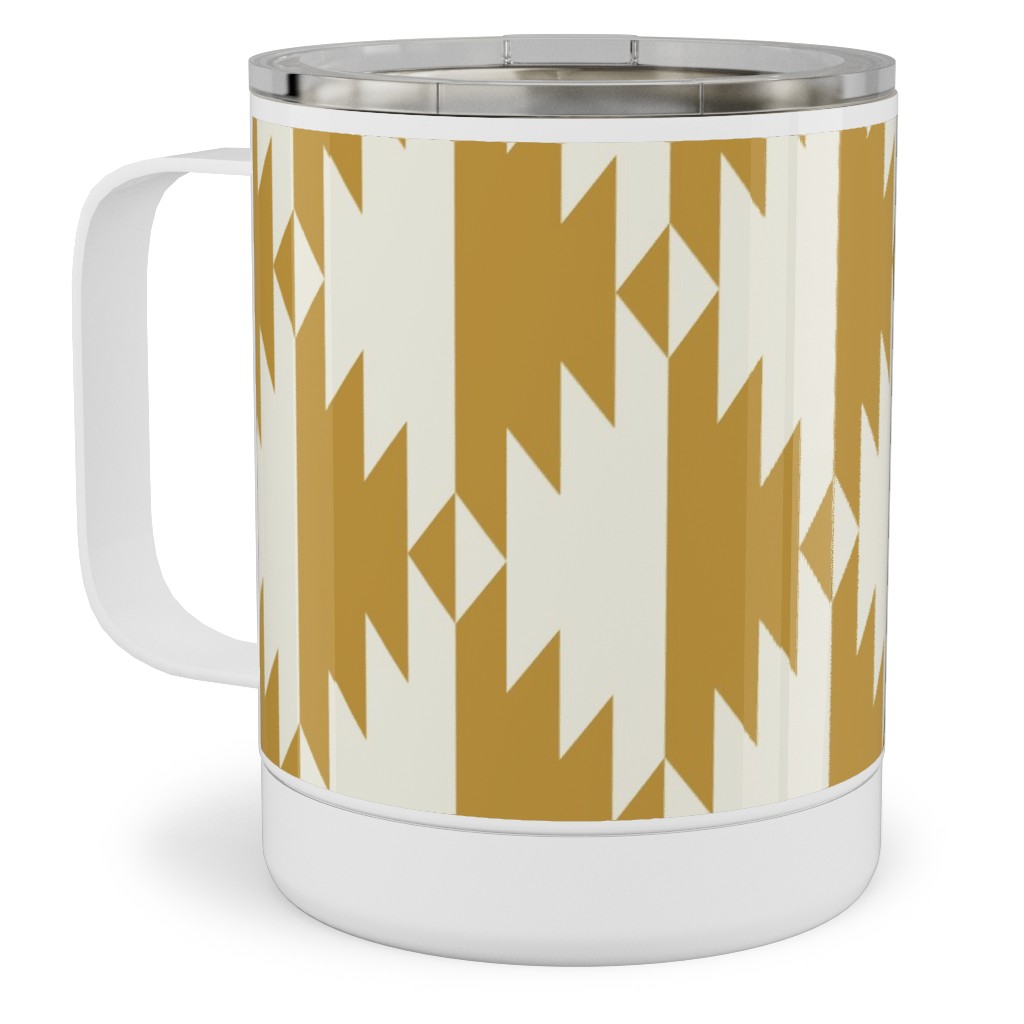 Tribal - Gold Stainless Steel Mug, 10oz, Yellow