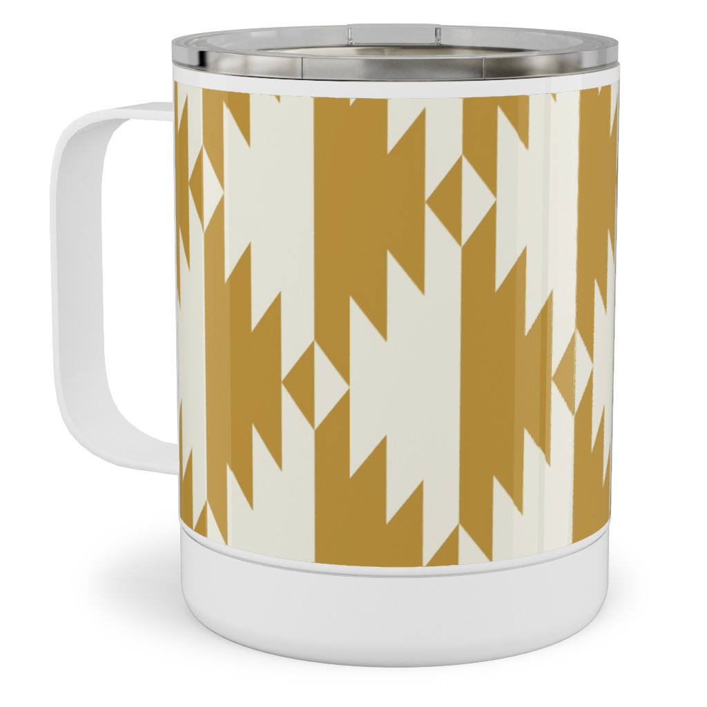 Tribal - Gold Stainless Steel Mug, 10oz, Yellow, Classic Yellow