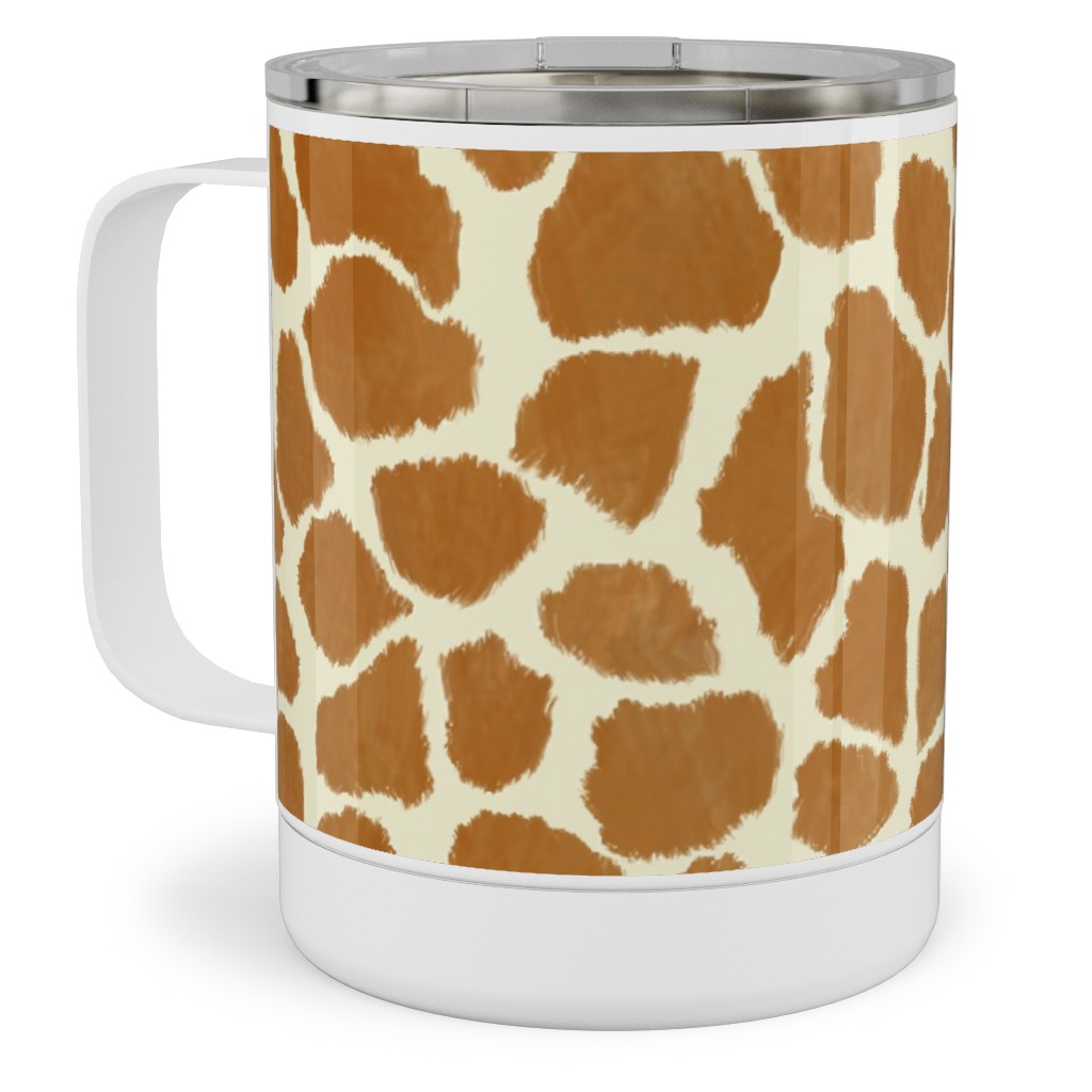 Giraffe Spots Stainless Steel Mug, 10oz, Brown