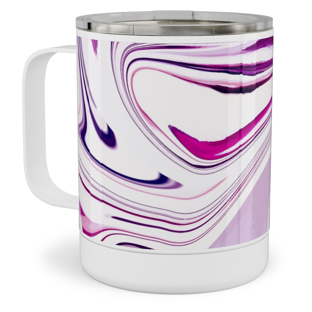 Marble - Mulberry Stainless Steel Mug, 10oz, Pink